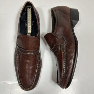 Vtg Florsheim Imperial Loafers Brown Leather Moc Slip On Shoes 30023 Men Sz 11 D